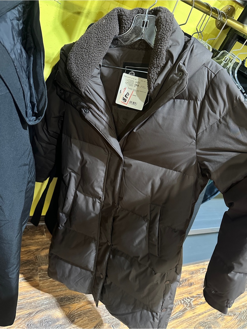 Brown Puffer Coat with Sherpa Collar